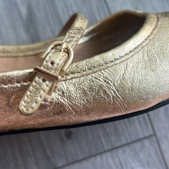& Other Stories Metallic Gold Leather Flats 36 - Picture 4 of 10